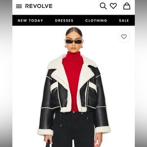 Revolve Blank NYC Black and White Shearling Jacket
